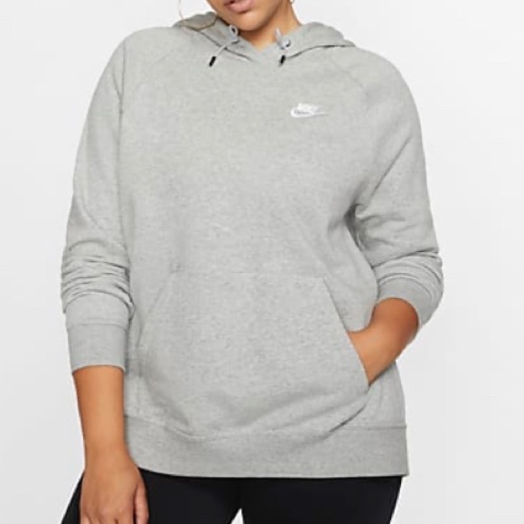 NIKE Grey Fleece Sportswear Club Hoodie - Picture 2 of 2